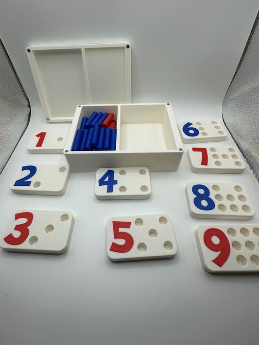 Montessori Numbers Block and Pegs 1-9 - 3D Printed Educational Counting Set