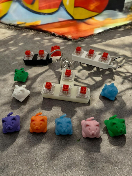 Adorable Keycap Fidget Keychains - Set of 3 Clicky Keyboard Fidgets